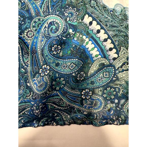 Como, Sleeveless blue and white paisley halter top size L - Picture 6 of 8